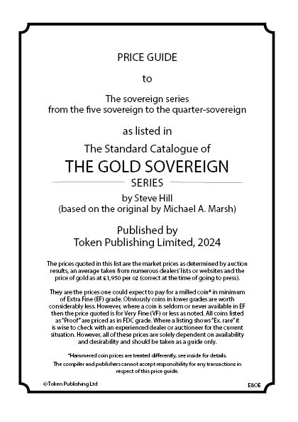 Gold Sovereign Series Price Guide in the Token Publishing Shop